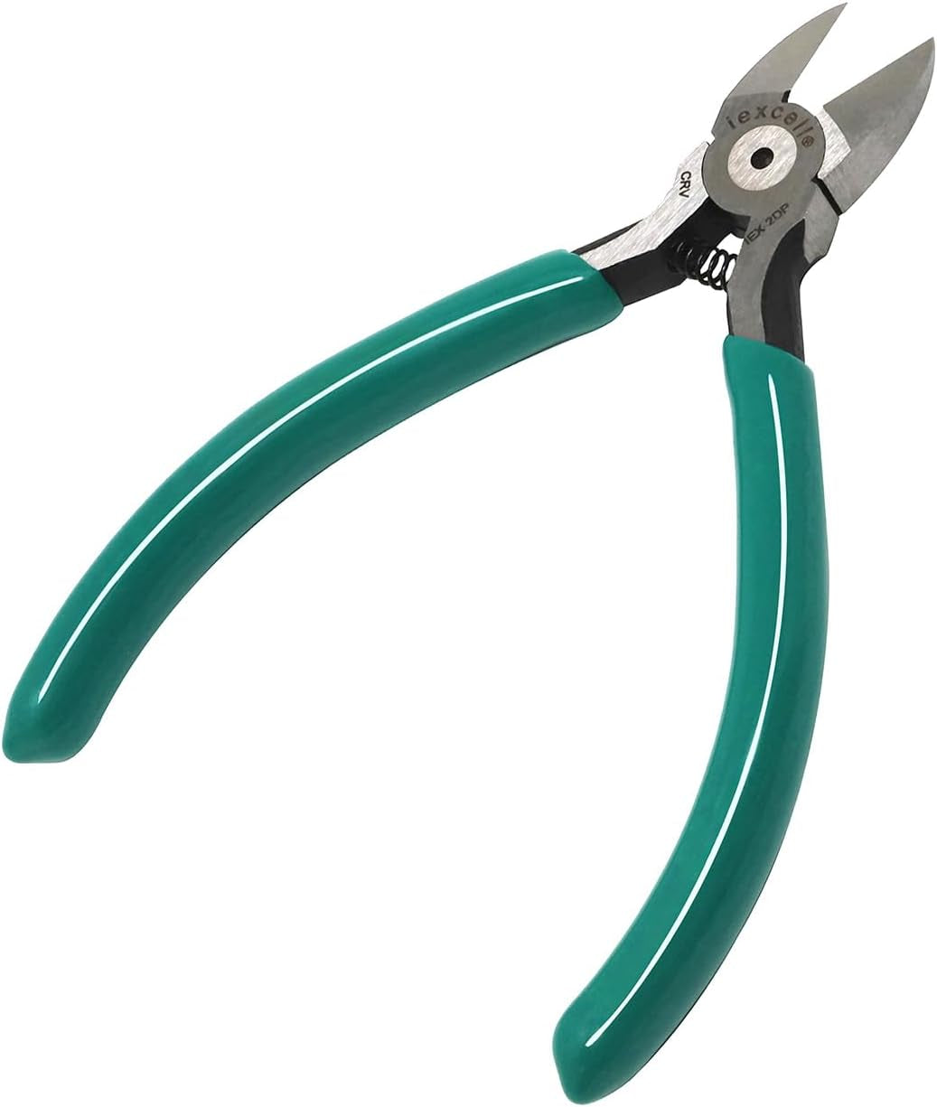 4.5" Side Cutter Diagonal Wire Cutting Pliers Nippers Repair Tool, Green, Chrome-Vanadium Steel