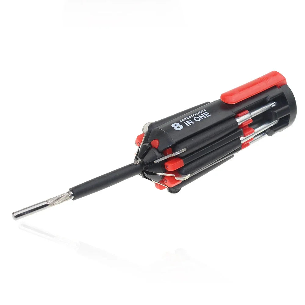 8 In1 Slotted Phillips Screwdriver Precision with LED Light Folding Screwdriver Bits Multitool Household Repair Tool Garage Tool