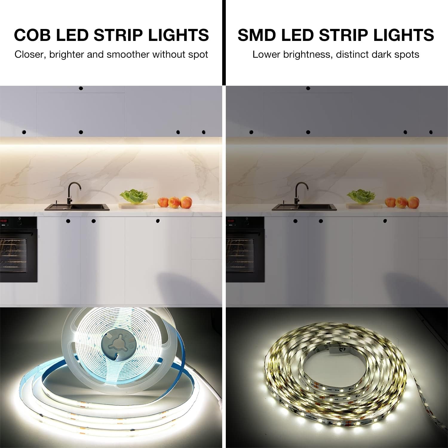 COB Led Strip Lights 40Ft, App Controlled Led Strip Lights Kits, Timer Schedule Led Lights Strip for Bedroom Party Kitchen